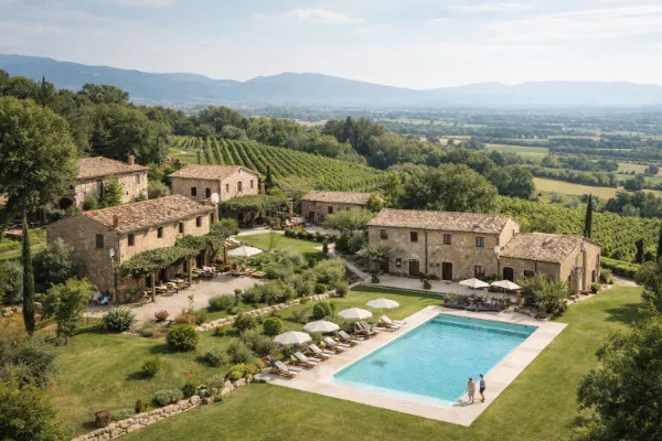 Copertura Wi-Fi in struttura turistica con più edifici e aree esterne in Umbria